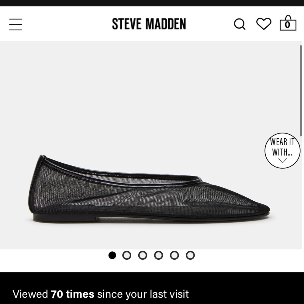 Steve Madden Mesh Ballet Flats (Meadow Black Flats)